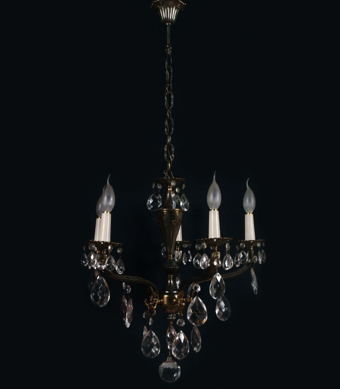 Lampadario vintage ottone dorato argentato gocce in vetro liberty ... Decorazione Liberty lampadari