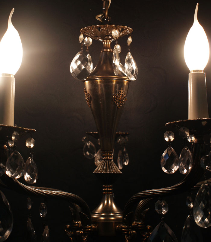 Lampadario vintage ottone dorato argentato gocce in vetro liberty ... Decorazione Liberty lampadari