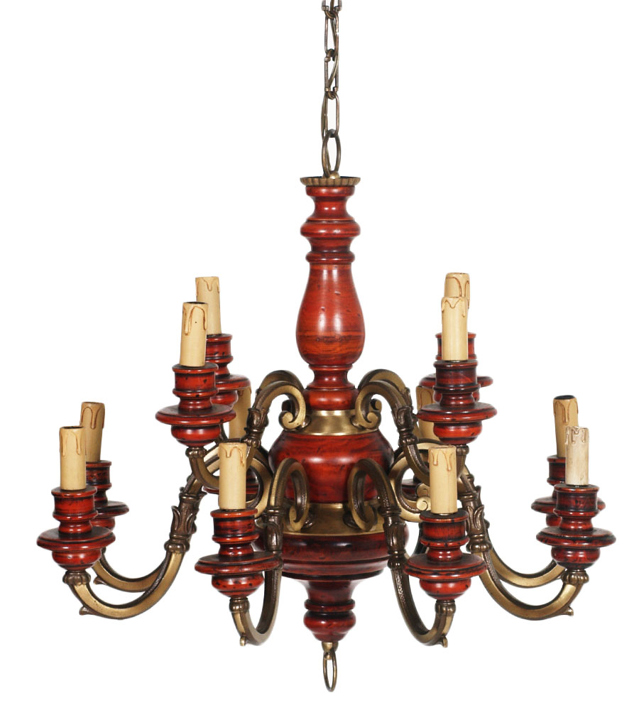 LAMPADARIO VINTAGE IN LEGNO TORNITO ROSSO ANTICHIZZATO E OTTONE 12 LUCI LA 104 eBay -> Lampadario Antico Legno Dorato LAMPADARIO VINTAGE IN LEGNO TORNITO ROSSO ANTICHIZZATO E OTTONE 12 LUCI LA 104 eBay -> Lampadario Antico Legno Dorato