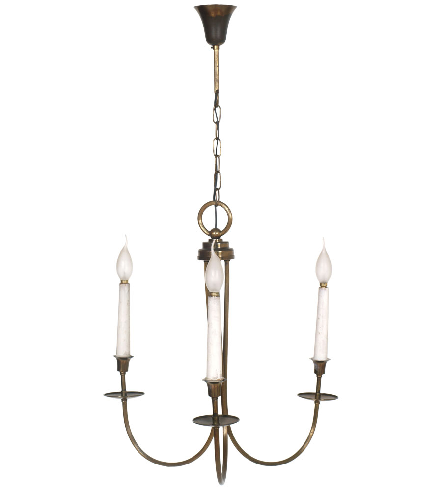 Lampadario vintage regency deco' anni '50 in ottone ...
