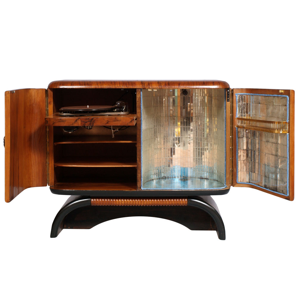 art deco console cabinet