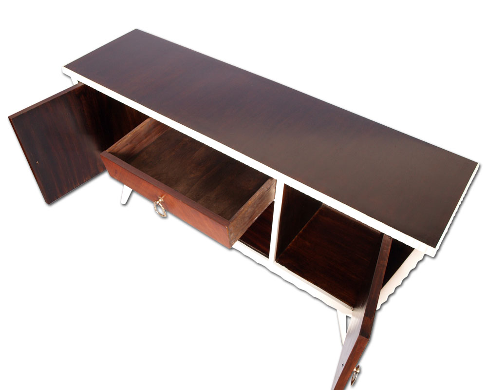 Credenza vintage design anni '50 in noce con specchiera e ...