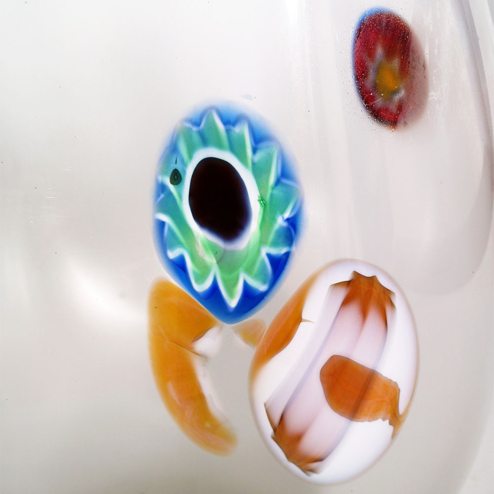 Vaso cenedese vetro murano murrina transparent glass murrine big ...