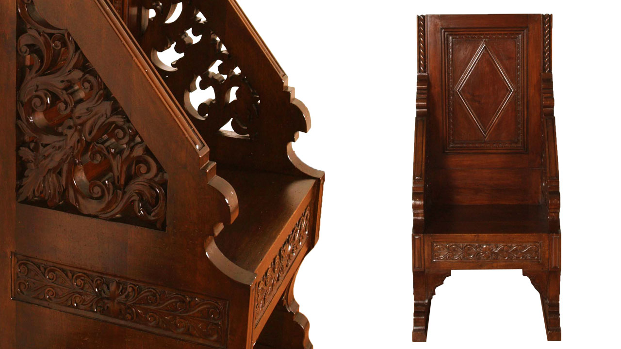 Antique carved throne chair – MAD10