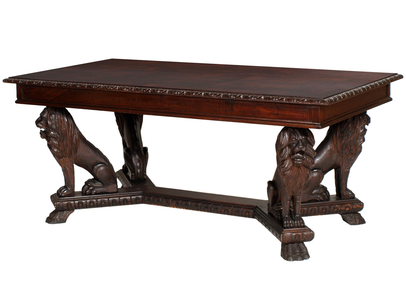 antique-renaissance-table-carved-walnut-lion-MAG42-1